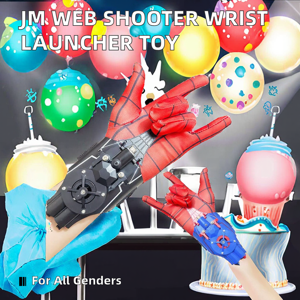 Spider Web Shooter Wrist Launcher Toy Set with Gloves Cosplay